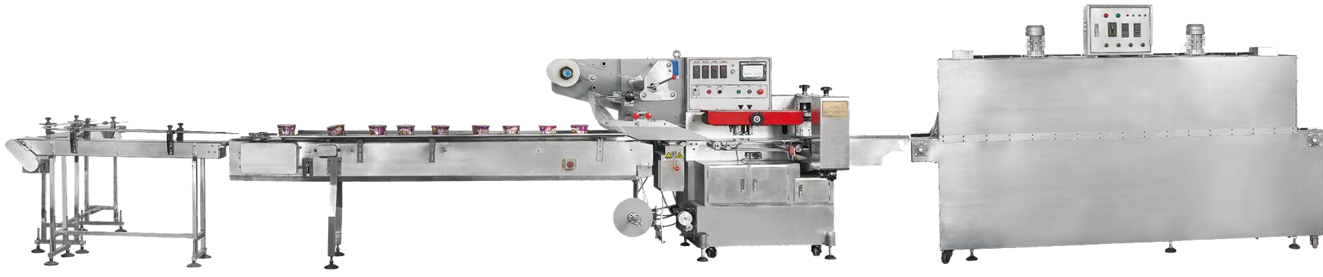 filled product auto feeding and packing machine